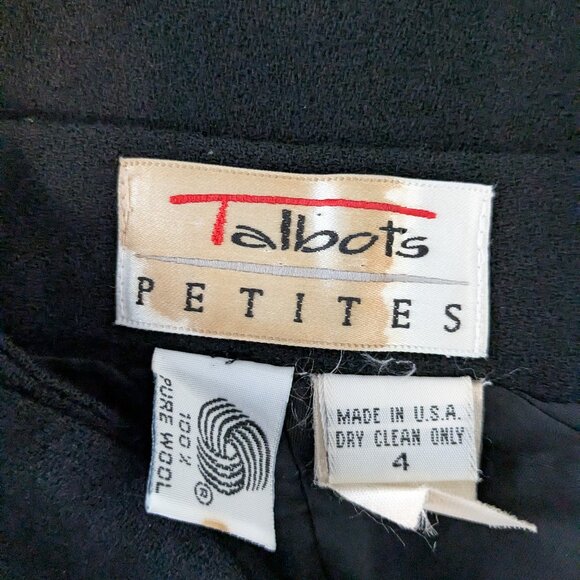 TALBOTS Petites, 100% Pure Wool Short Black Pencil Skirt; Back Zipper; Size 4P - Picture 6 of 6